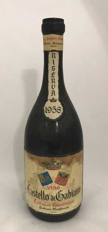 Вино "Castello di Gabiano Cattaneo Giustiniani" 1958 года.