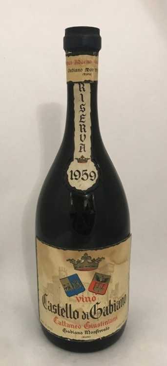Вино "Castello di Gabiano Cattaneo Giustiniani" 1959 года.