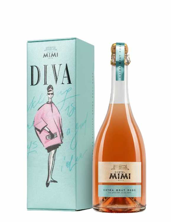 Шампанское «Diva» розовое экстра-брют, Castel Mimi. 0,75 в коробке