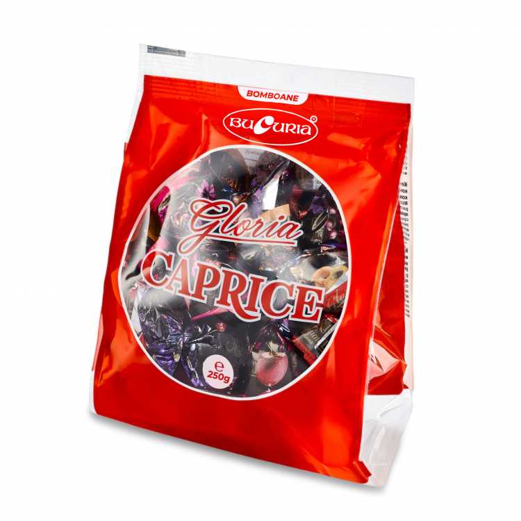 Ассорти "Gloria Caprice" с клубникой, черной смородиной, абрикосом и вишней, 250 г.